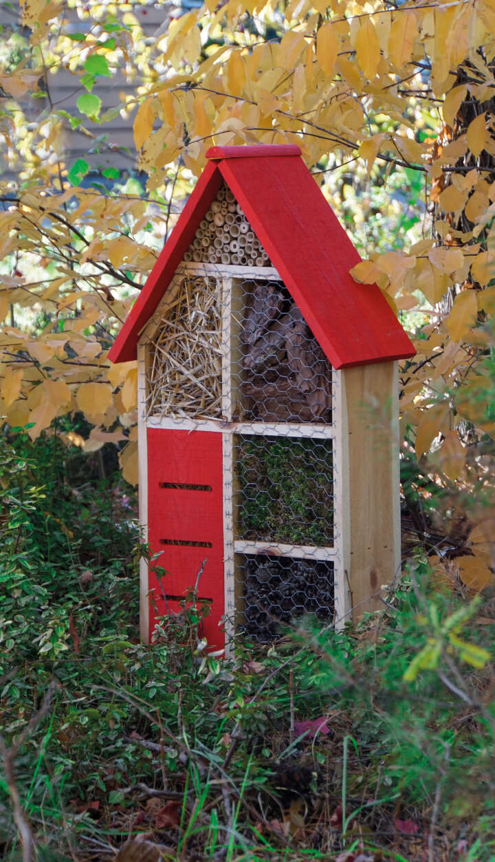 Insektenhotel mit rotem Dach Insektenhotel mit rotem Dach